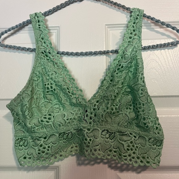 AERIE Lace Bralette Teal - Picture 2 of 3